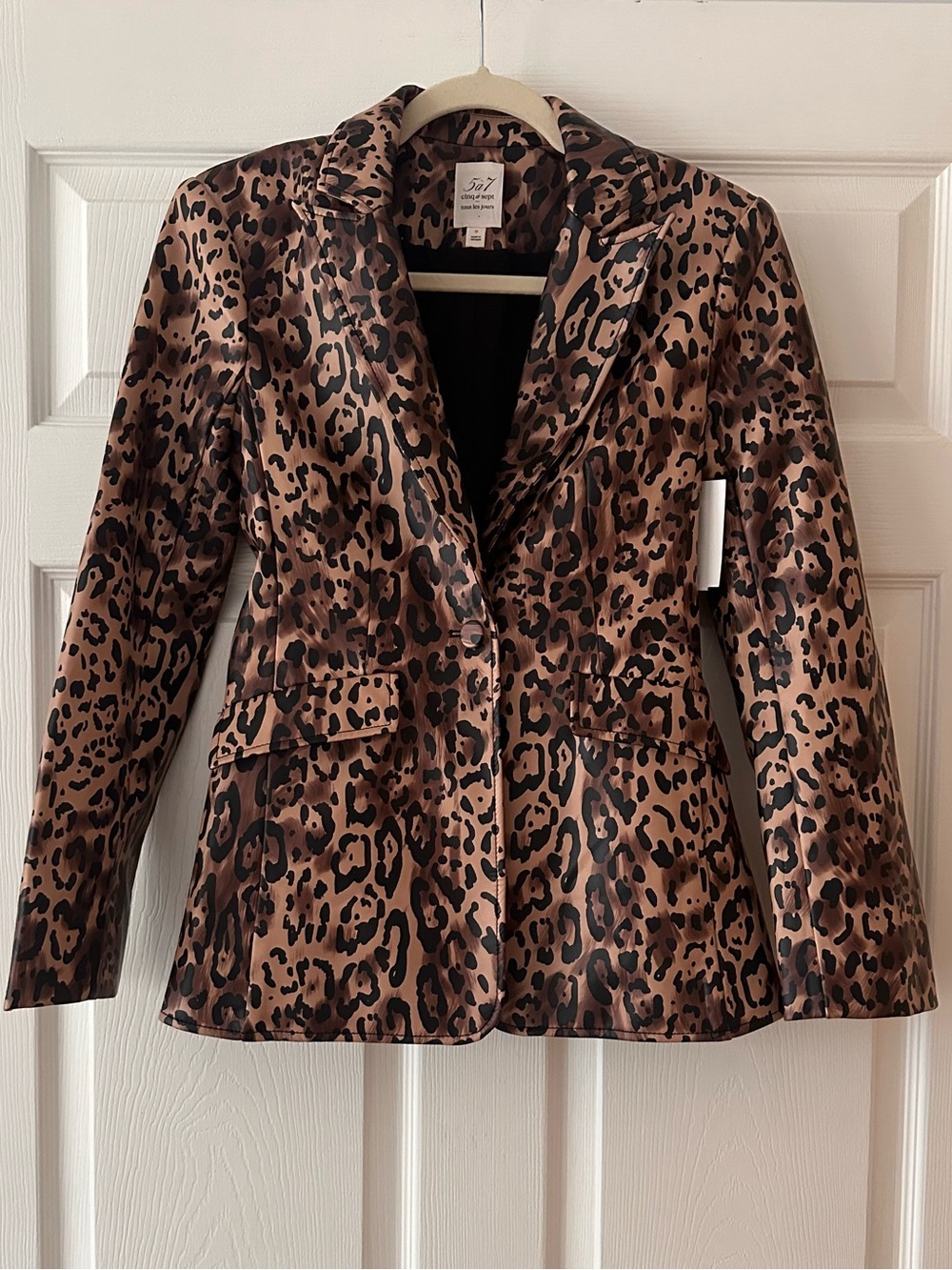 CINQ À SEPT
Cheyenne Faux Leather Blazer